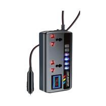 Inversor De Carro 200W 9 Em 1 DC 12V 24V Para AC 220V Com PD QC3.0, Dual Type C, 4 Portas USB,