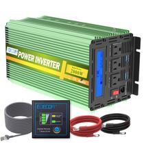 Inversor de energia EDECOA 2000W 24V DC para 110V AC LCD Controle remoto