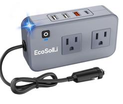 Inversor de Energia para Carro EcoSolli 200W - 12V DC para 110V AC com USB