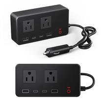 Inversor de energia para carro MYANTS 200W DC 12V a 110V AC com USB-C Inversor de energia para carro MYANTS 200W DC 12V a 110V AC com USB-C