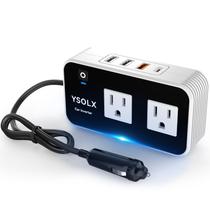 Inversor de energia para carro YSOLX 200W DC 12V a 110V AC com USB-C Inversor de energia para carro YSOLX 200W DC 12V a 110V AC com USB-C