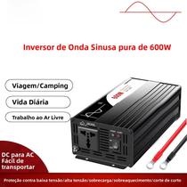 Inversor De Onda Senoidal Pura De 600W DC 12V 24V 48V Para AC 110V 220V Inversor De Energia Solar Da