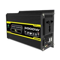 Inversor De Potência Inteligente 3000W DC 12V Para AC 110/220V Com USB Duplo E Transformador De