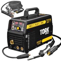 Inversor de Solda Industrial Mig Mag Sem Com Gás Sinérgico Tig MMA 200A Super Tork