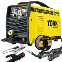Inversor Solda MigMag Sinérgico Tig MMA Eletrodo 180A Arame 0.8mm 1Kg Super Tork