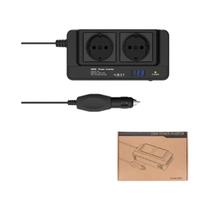 Inversor Veicular 200W 12V DC Para 220V AC Com Duas Tomadas E Quatro Portas USB QC3.0 De 35W Inversor Veicular 200W 12V DC Para 220V AC Com Duas Tomadas E Quatro Portas USB QC3.0 De 35W