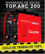 Inversora de solda galzer top arc 200 amperes 220v brax
