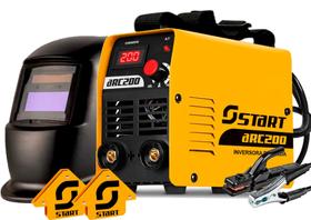Inversora De Solda Portatil Mma Eletrodo Tig Top Arc200 Profissional Com Kit Mascara e Esquadros