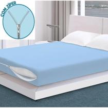 Invista no bem-estar do seu sono com nossa Capa Colchão Solteiro Azul. Proteção total para seu colchão e estilo para seu