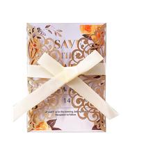 Invitación de Boda Fashmade con Corte Láser con Sobres y Cintas