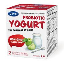 Iogurte probiótico Starter VIVO Natural 5 caixas e 10 frascos