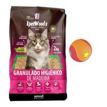 Ipet Woods 2 Kg Granulado Madeira Gatos e Bolinha Chocalho