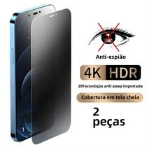 iPhone 11-15 pro Max 6-8 plus XS X XR Capa Completa Anti Spy Protetor De Tela 2PCS Vidro Temperado