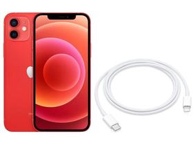 iPhone 12 Apple 128GB - PRODUCT(RED) Tela 6,1” - 12MP iOS + Cabo de USB-C para Lightning Apple 1m