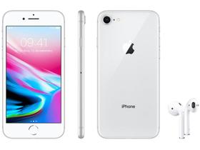 iPhone 8 Apple 64GB Prata 4G Tela 4,7” - Câm. 12MP + Selfie 7MP + AirPods