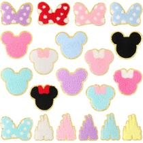 Iron on Patches CCOZN Chenille Mouse Head, 20 peças para roupas