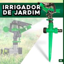 Irrigador de Jardim Girátorio Profissional Resistente com 3 Jatos Com Estaca Grama Plantação