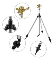 Irrigador Jardim Giratório Circular Engate Rápido Tripé 12m