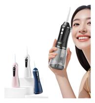 Irrigador Oral Bucal Dental Dentes e Gengiva Mais Limpo Jato de água 200ml 4 Bicos Prova Dágua Recarregavel Sem fio