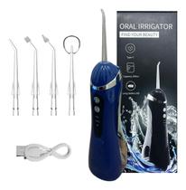 Irrigador Oral Bucal Higiene Dental Dentes e Gengiva Mais Limpo Jato de água 200ml 4 Bicos Prova Dágua Recarregavel Sem Fio