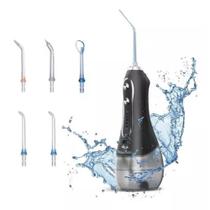 Irrigador Oral Limpador Bucal Dental Jet Clean Relaxmedic Cor Preta Com Botões Prateados Alimentação USB