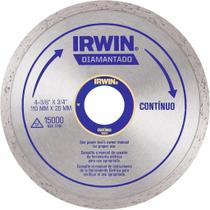 Irwin Disco Diamantado Liso Contínuo 110 X 20mm, Ferramenta Ideal para Azulejistas, Modelo Iw13891 Irwin Disco Diamantado Liso Contínuo 110 X 20mm, Ferramenta Ideal para Azulejistas, Modelo Iw13891