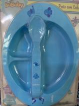 Isababy Prato Com Colher Azul 1 Unidade