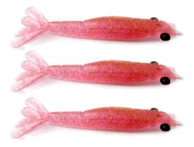 Isca artificial camarão monster 3x ultrasoft 9cm cobre - c/ 3 unidades