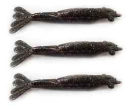Isca artificial camarão monster 3x ultrasoft 9cm natural - c/ 3 unidades