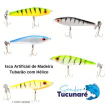 Isca Artificial de Madeira Tubarão com Hélice