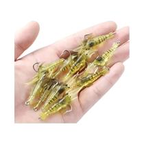 Isca Artificial De Silicone Em Forma De Camarão Luminosa, 10 PCS, Isca Macia Com Ganchos Para Pesca
