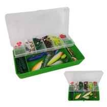 Isca Artificial Kit Pesca Estojo Alicate Anzol Caixa Organizadora Multiuso Rio Lago Acude Mangue Mar Pescaria Esportiva