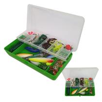 Isca Artificial Kit Pescaria Estojo Alicate Anzol Caixa Organizadora Multiuso Pesca Rio Acude Lago Mangue Mar Pesca
