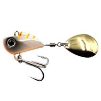 Isca Artificial Little Spin Colher Redonda Grande 3cm 16g Branco c/Laranja - Yara Cor 74 Isca Artificial Little Spin Colher Redonda Grande 3cm 16g Branco c/Laranja - Yara Cor 74