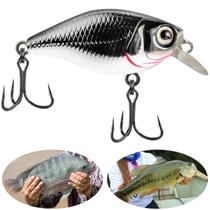 Isca Artificial Marine Mini Crank CBB12 Prateada Preta 3.8cm 4g Meia Água Para Tilápia Black Bass