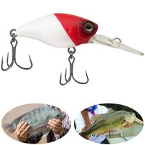 Isca Artificial Marine Mini Crank DEEP 014 Vermelho e Branco 3.8cm 4,3g Barbeluda Para Tilápia Black Bass