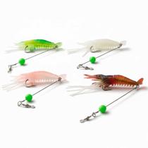 Isca Artificial Pesca 4 Camarao Realista Peixe Captura Pescaria Robalo Truta Salmao Rio Mar Lago Lagoa