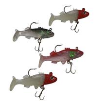 Isca Artificial Pesca 4 Peixes Soft Shad Pescaria Robalo Lambari Tainha Tucunare Mar Açude Rio Lago