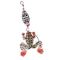 Isca artificial rã de silicone com spinner e anti enrosco Isca artificial rã de silicone com spinner e anti enrosco