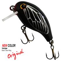 Isca Artificial REBEL Teeny Wake-R Preta com Asa Prateada T91524 Superfície para Tilápia Black Bass