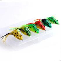 Isca Artificial Sapo Frog Soft 6cm Cores Sortidas para Pesca Esportiva 6 peças