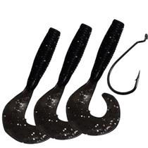 Isca Artificial Soft Shad Grub Simples Criatura Kit 3pçs