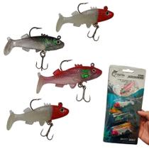 Isca Artificial Soft Shad Silicone Olho 3D Coral AB Mídia