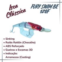 Isca Artificial Swim BE 120mm Articulação Realista para Tucunaré, Traíra e Dourado