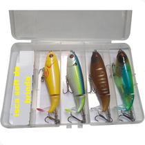 Isca Artificial Whopper Popper Plug Rabo C/ Hélice - 4 unid