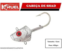 Isca Cabeça De Shad Kruel 450g - C/ Anzol - Pesca De Garoupa Isca Cabeça De Shad Kruel 450g - C/ Anzol - Pesca De Garoupa