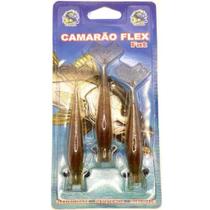 Isca Camarão Artificial Flex de 10cm - embalagem c/ 3 iscas