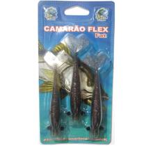 Isca Camarão Artificial Flex de 10cm - embalagem c/ 3 iscas