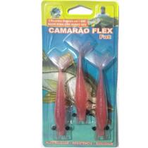 Isca Camarão Artificial Flex de 10cm - embalagem c/ 3 iscas