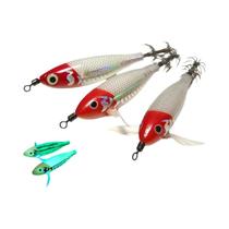 Isca De Camarão Glow Wood 3PCS Com Chumbada E Gancho Para Pesca Marítima De Lula E Polvo